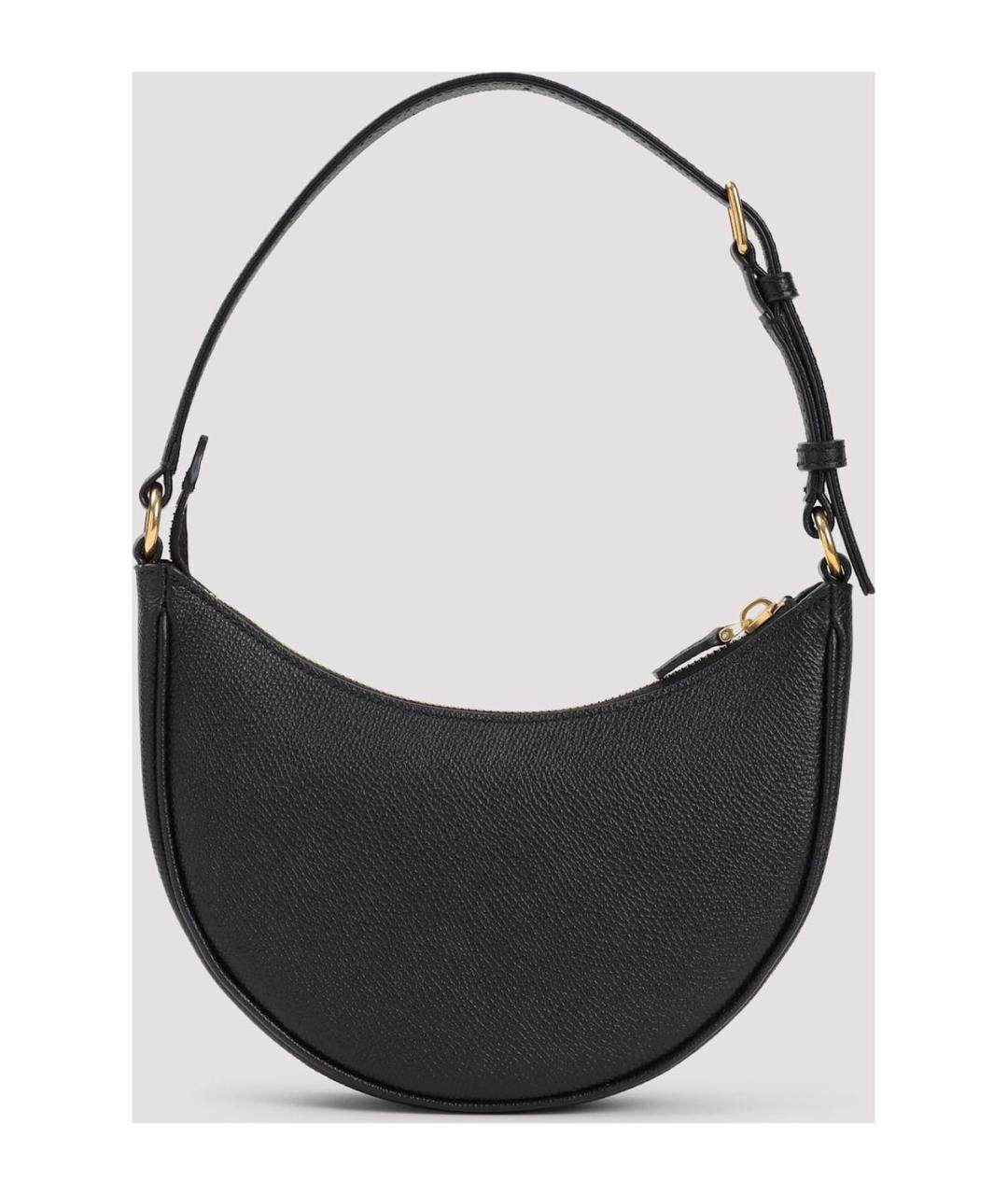 VALENTINO Черная кожаная сумка с короткими ручками, фото 2