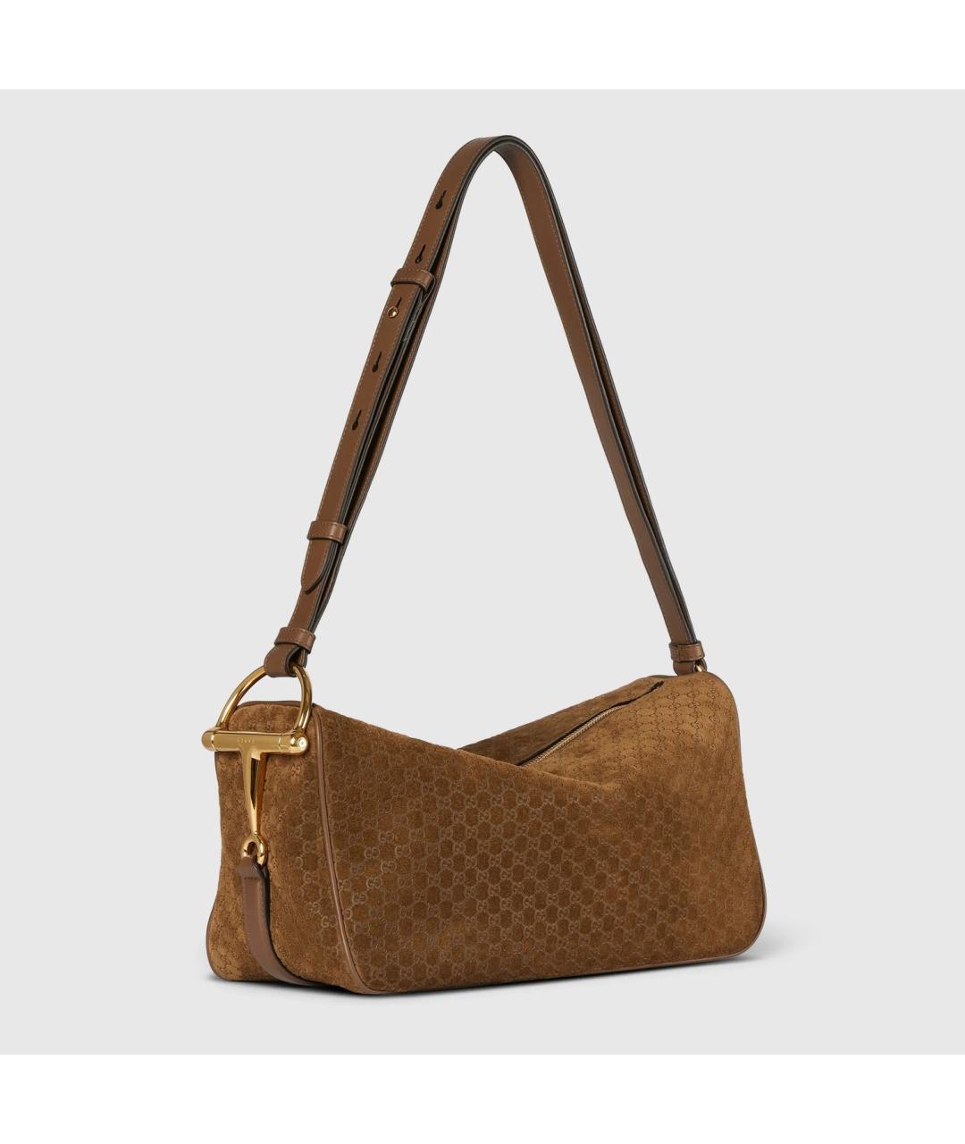 GUCCI Коричневая замшевая сумка через плечо, фото 4