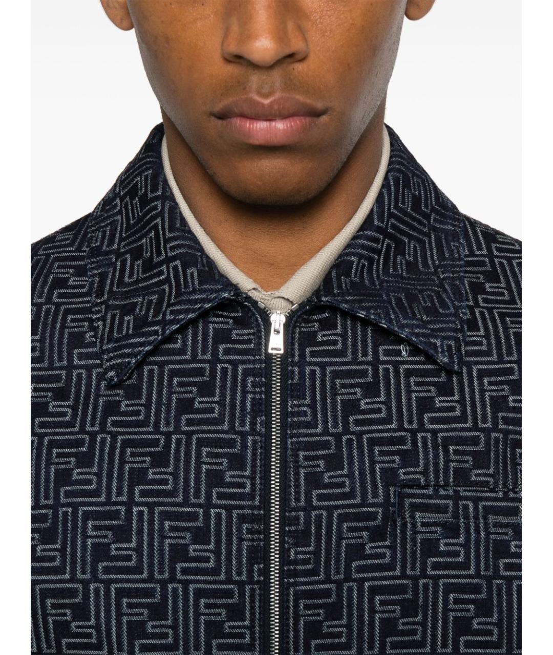 FENDI Синяя хлопковая куртка, фото 5