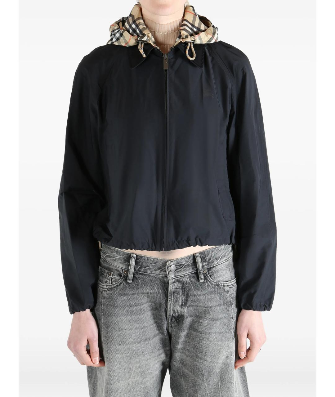 BURBERRY Черная полиамидовая куртка, фото 2
