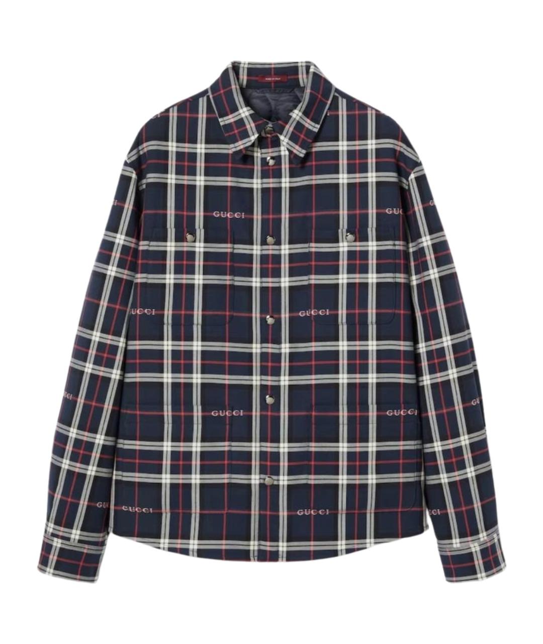 GUCCI Темно-синяя хлопковая кэжуал рубашка, фото 1