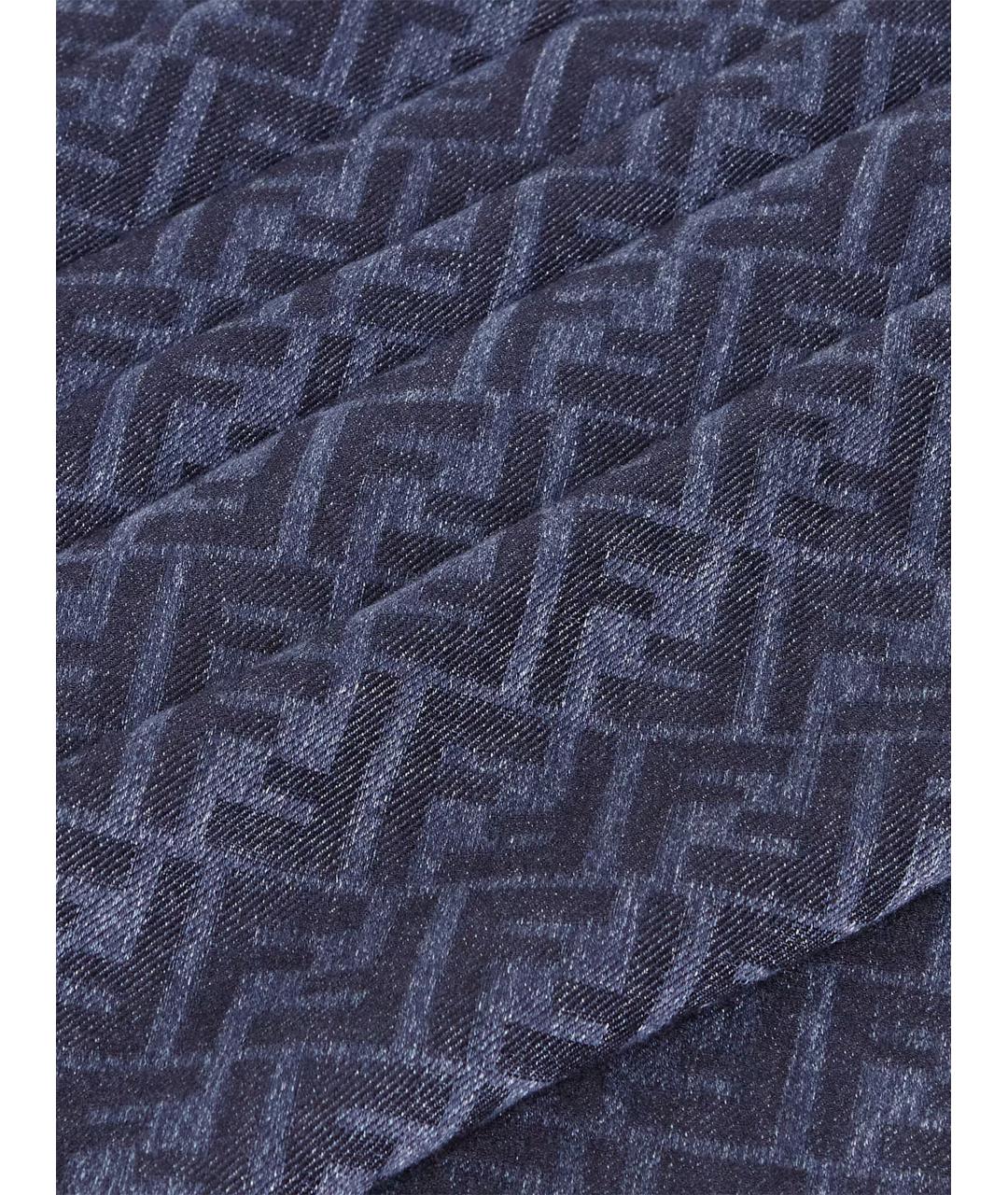 FENDI Синий шерстяной шарф, фото 2