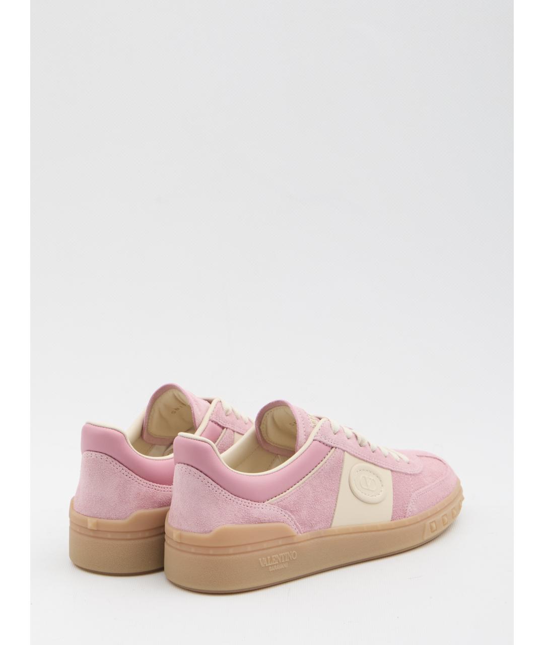 VALENTINO Розовые кожаные кроссовки, фото 3
