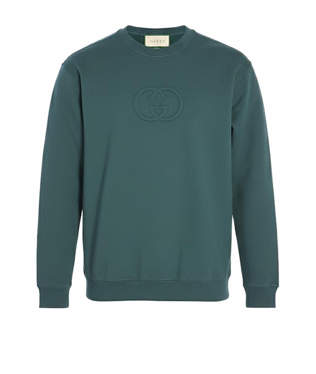 GUCCI Зеленый хлопковый джемпер / свитер, фото 1
