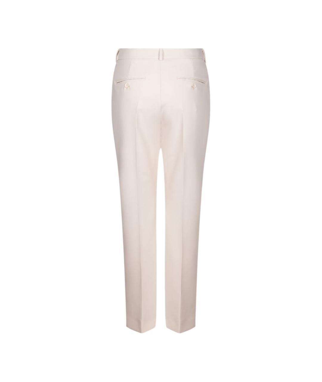 WEEKEND MAX MARA Белые полиэстеровые прямые брюки, фото 2