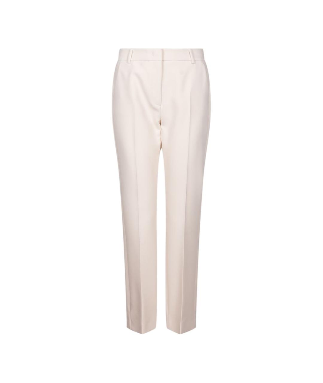 WEEKEND MAX MARA Белые полиэстеровые прямые брюки, фото 1