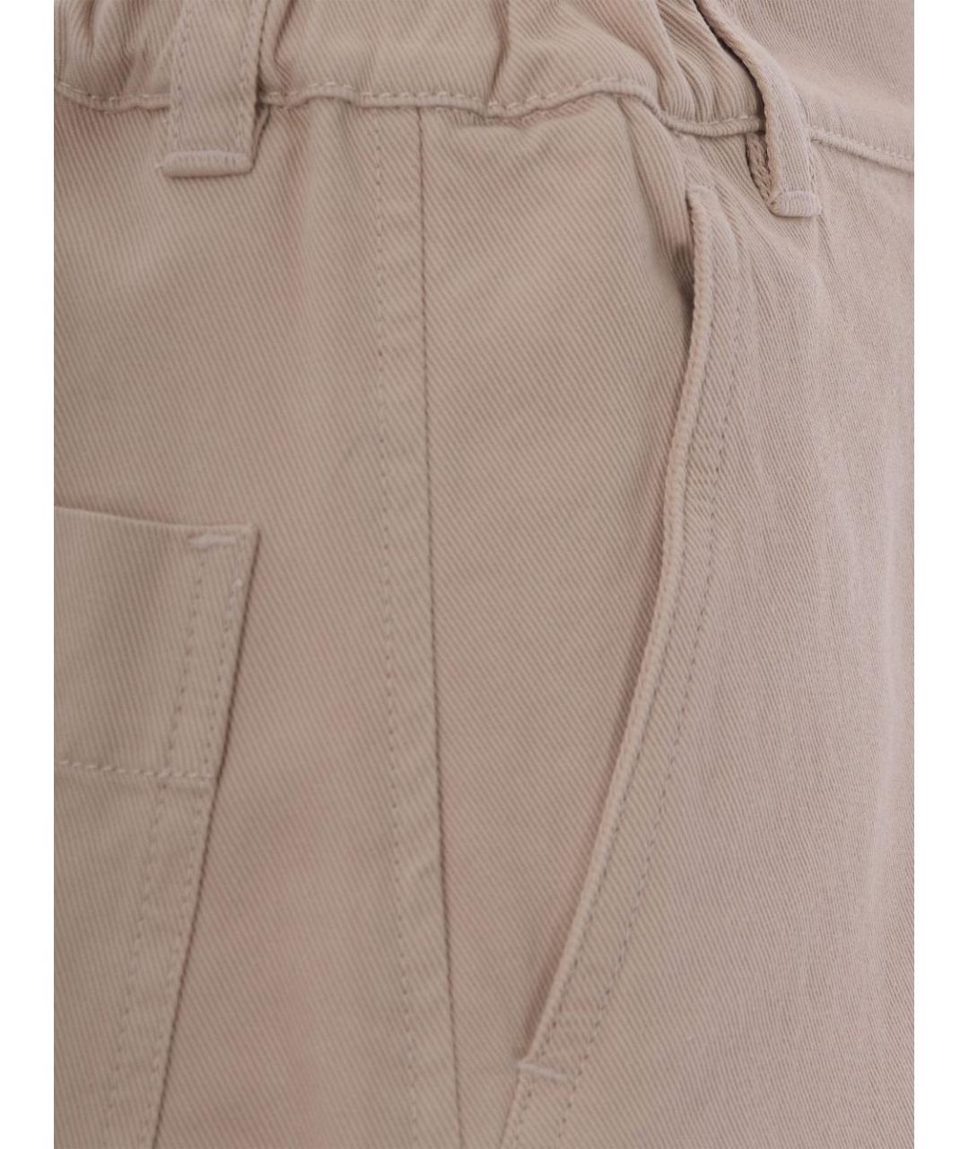 WEEKEND MAX MARA Коричневые хлопковые прямые брюки, фото 3