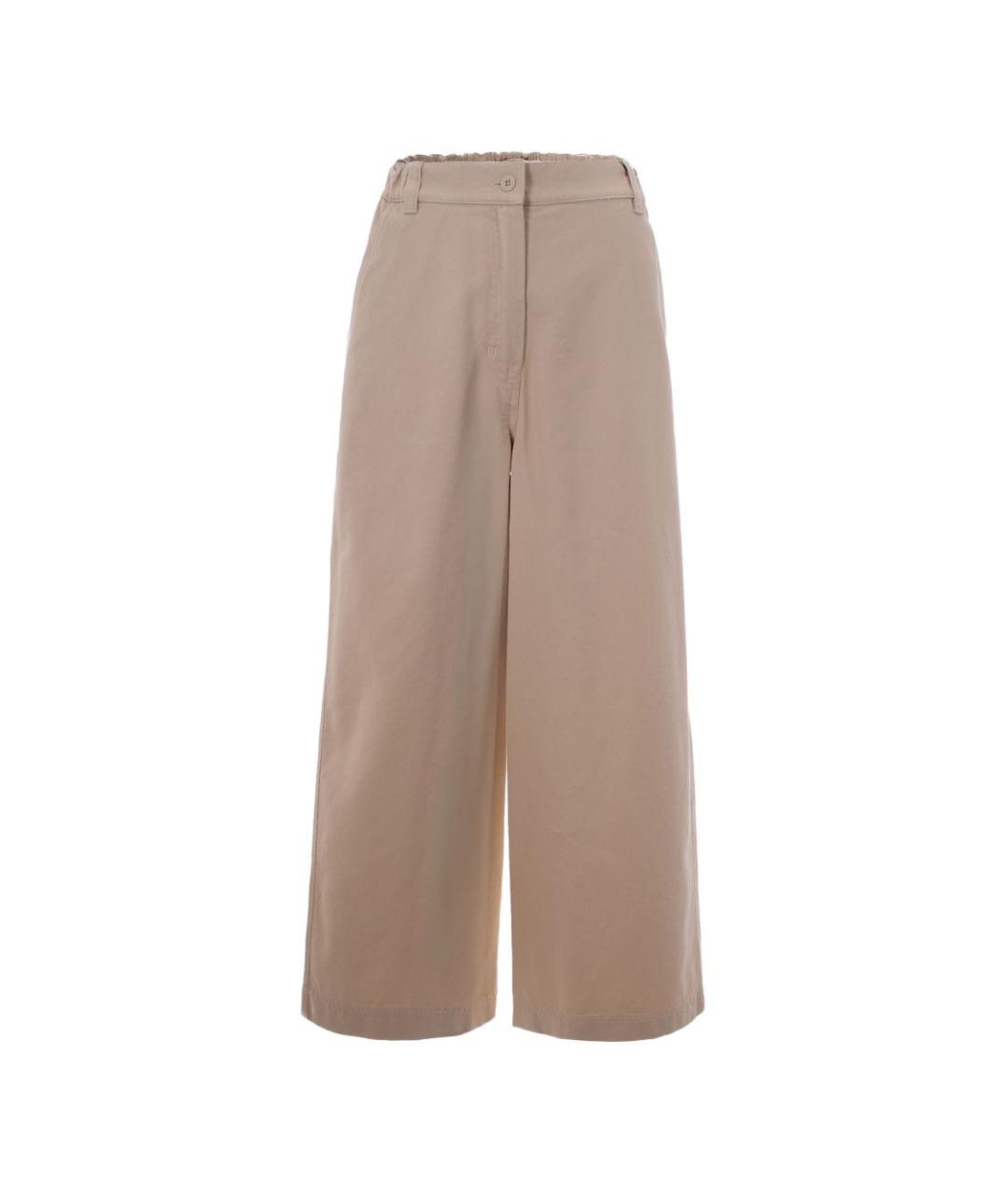 WEEKEND MAX MARA Коричневые хлопковые прямые брюки, фото 1