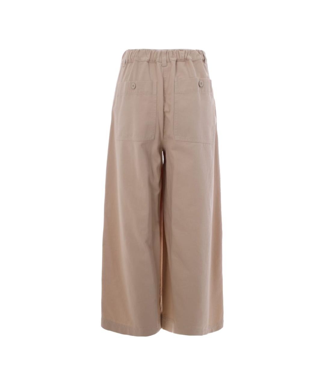 WEEKEND MAX MARA Коричневые хлопковые прямые брюки, фото 2