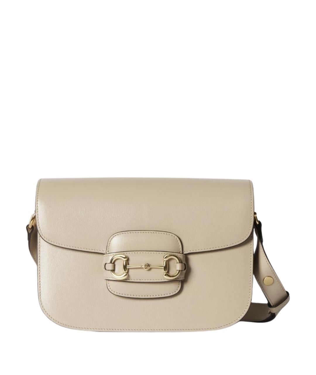 GUCCI Бежевая кожаная сумка с короткими ручками, фото 1