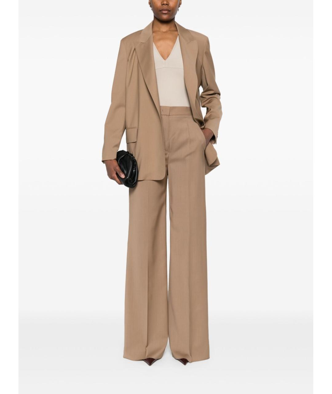 MAX MARA Коричневый шерстяной жакет/пиджак, фото 2