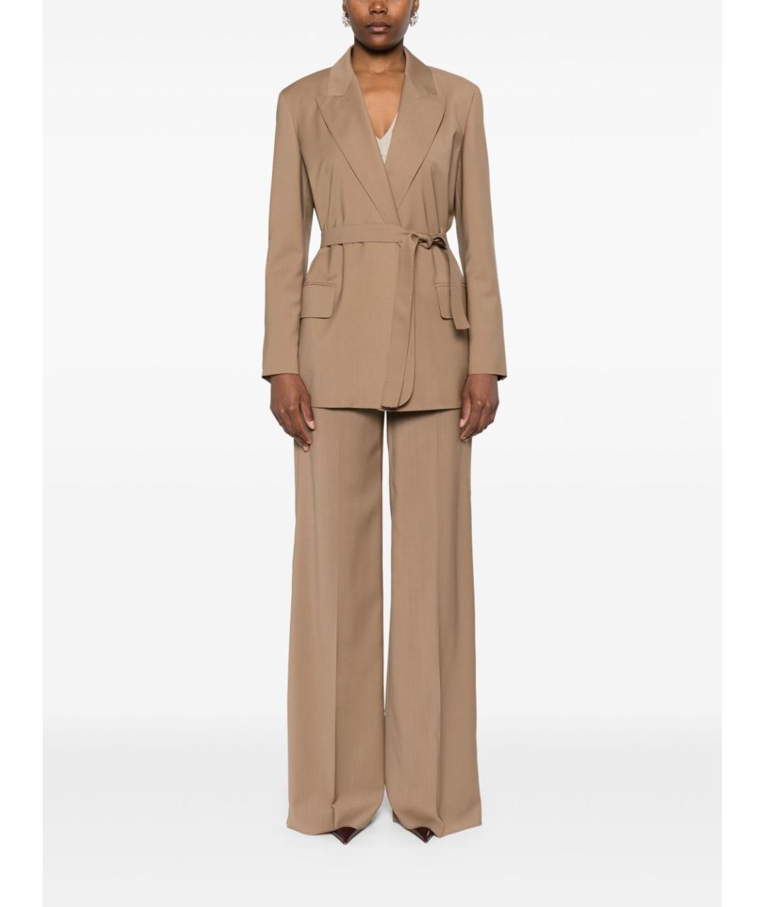 MAX MARA Коричневый шерстяной жакет/пиджак, фото 3