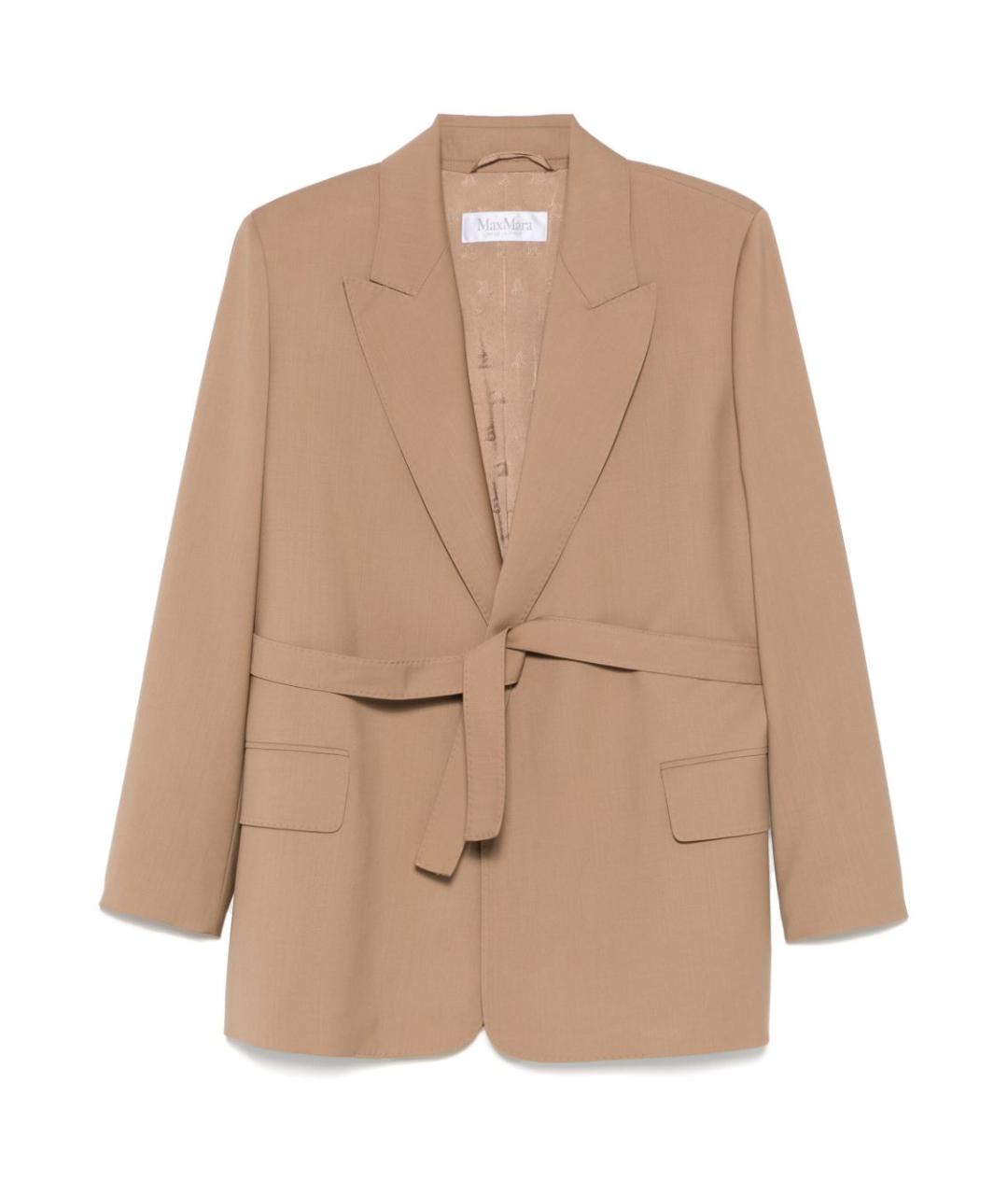 MAX MARA Коричневый шерстяной жакет/пиджак, фото 1