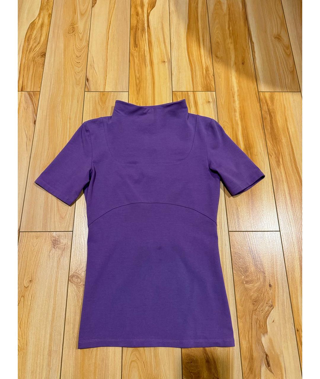 JACQUEMUS Фиолетовая хлопковая футболка, фото 9