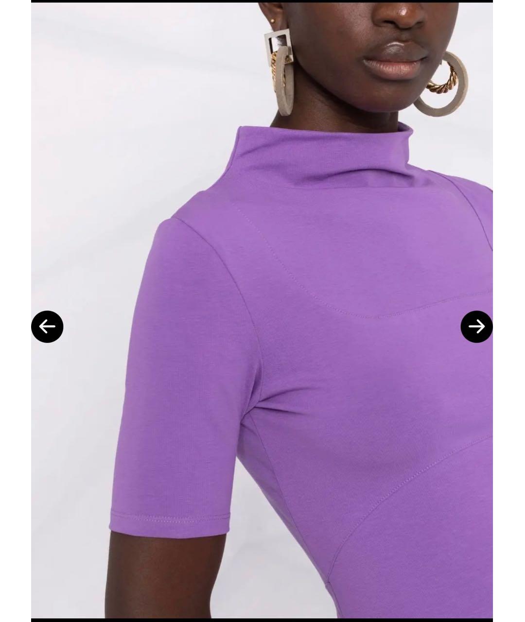 JACQUEMUS Фиолетовая хлопковая футболка, фото 4