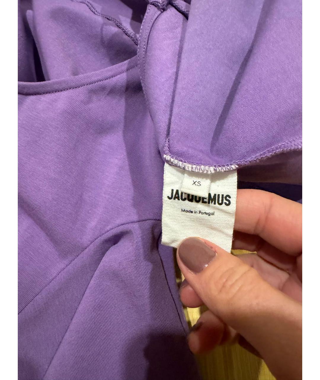 JACQUEMUS Фиолетовая хлопковая футболка, фото 8