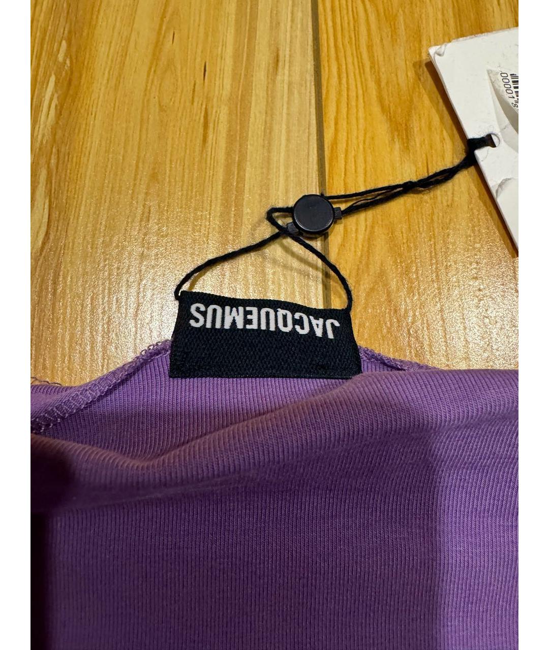 JACQUEMUS Фиолетовая хлопковая футболка, фото 7
