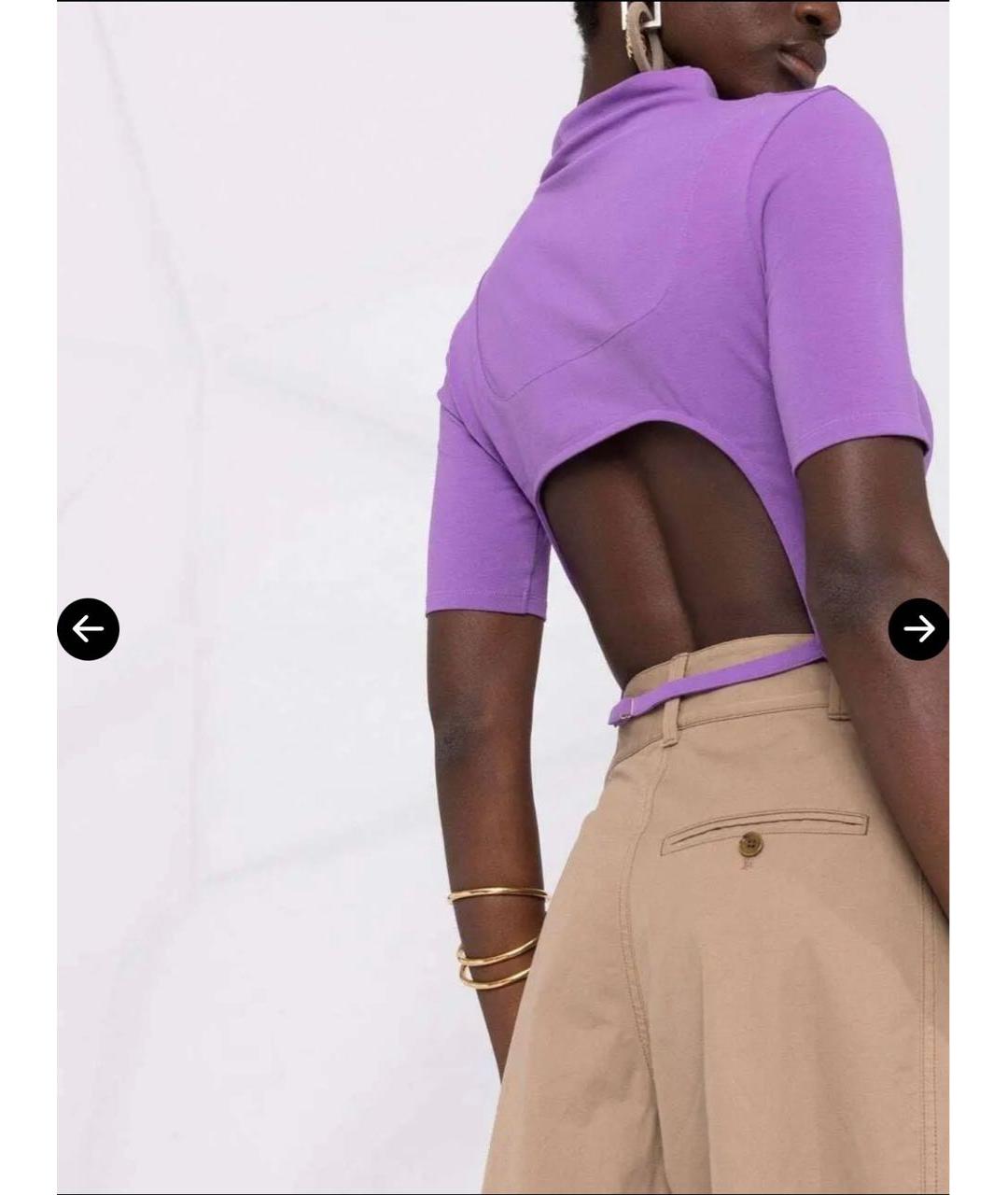 JACQUEMUS Фиолетовая хлопковая футболка, фото 5