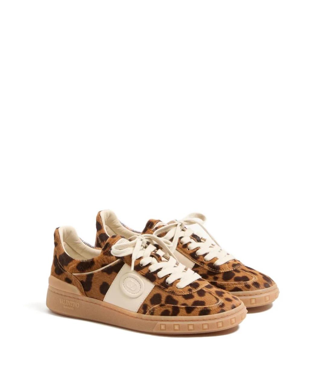 VALENTINO Коричневые кожаные кроссовки, фото 2