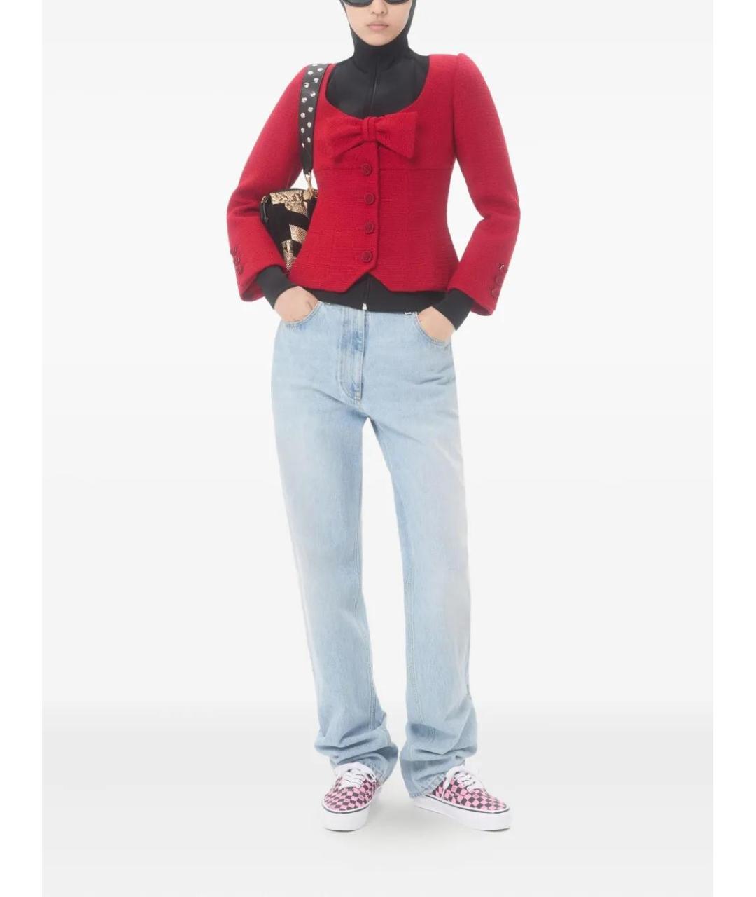 VALENTINO Голубые хлопковые прямые джинсы, фото 2