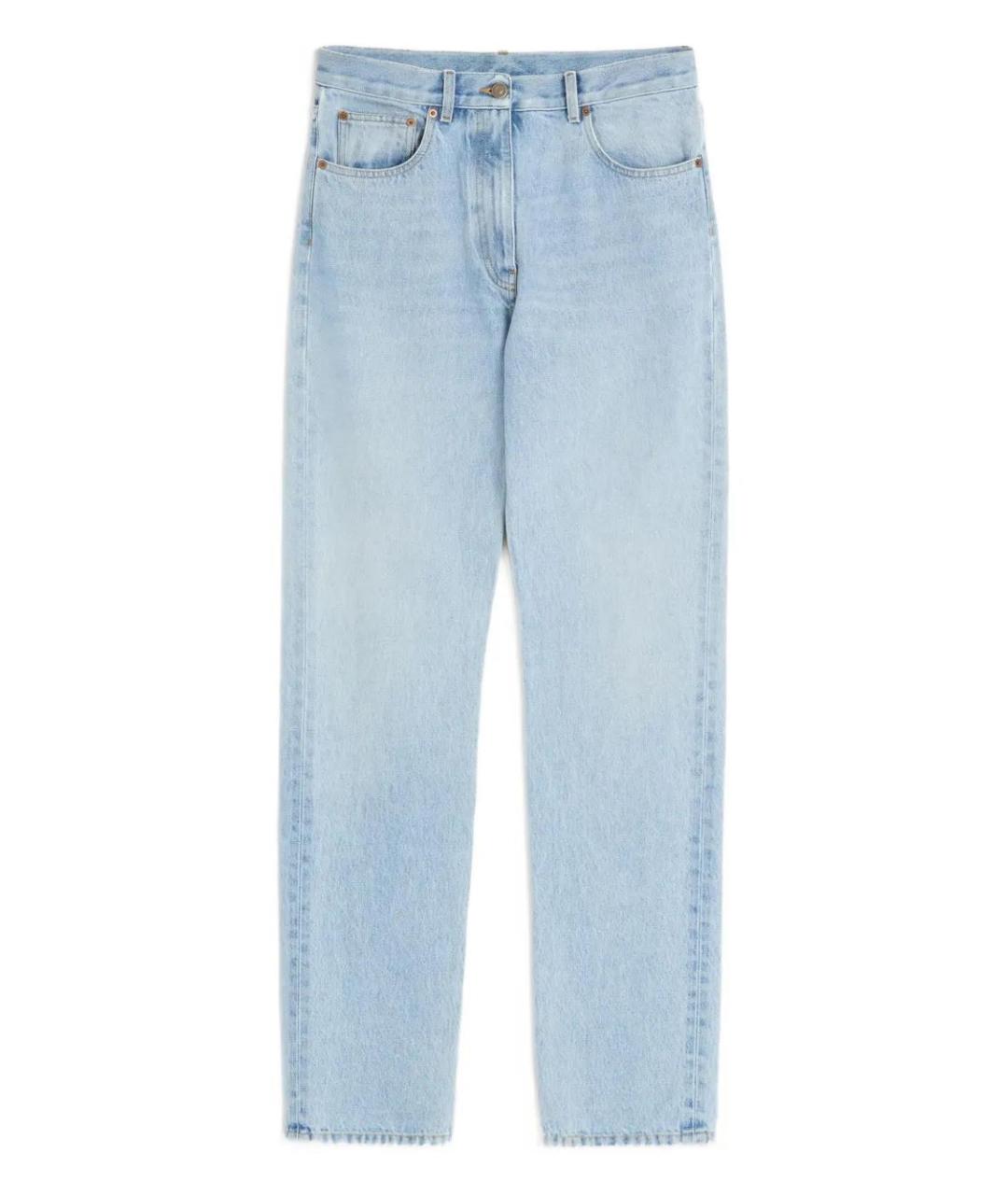 VALENTINO Голубые хлопковые прямые джинсы, фото 1