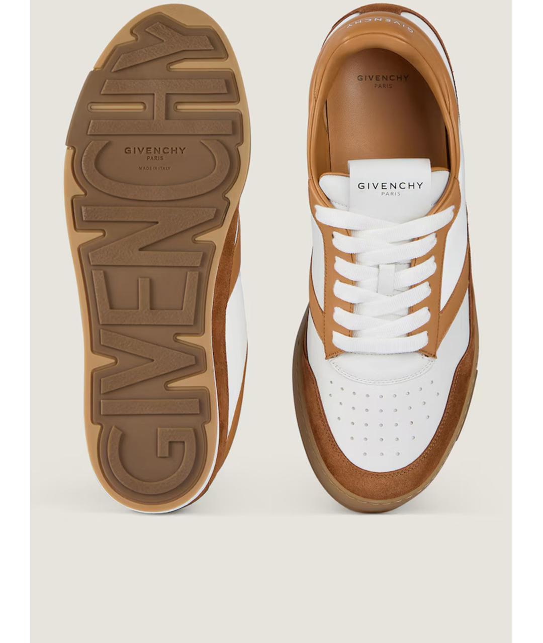 GIVENCHY Белые кожаные низкие кроссовки / кеды, фото 4