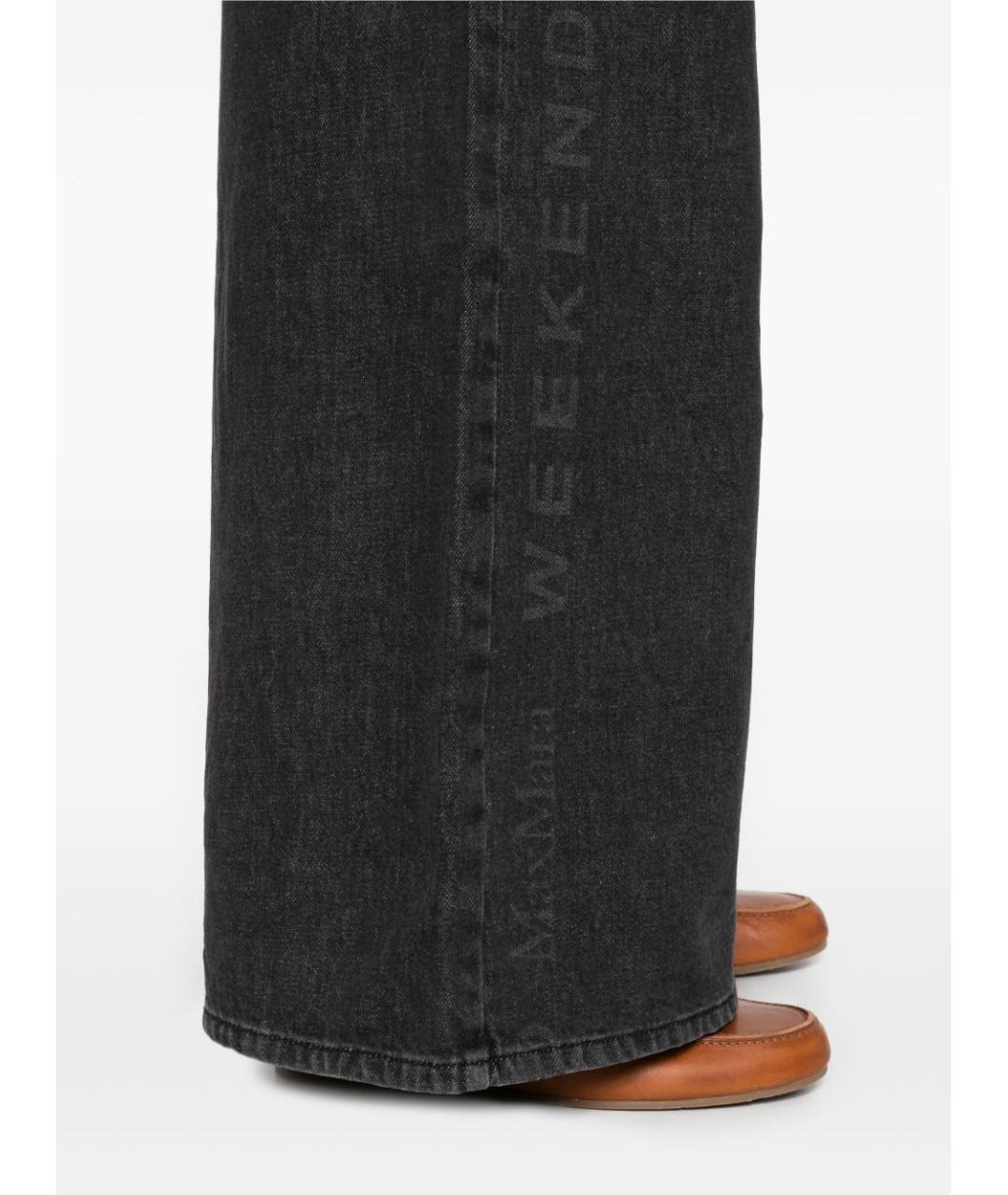 WEEKEND MAX MARA Черные хлопковые прямые джинсы, фото 5