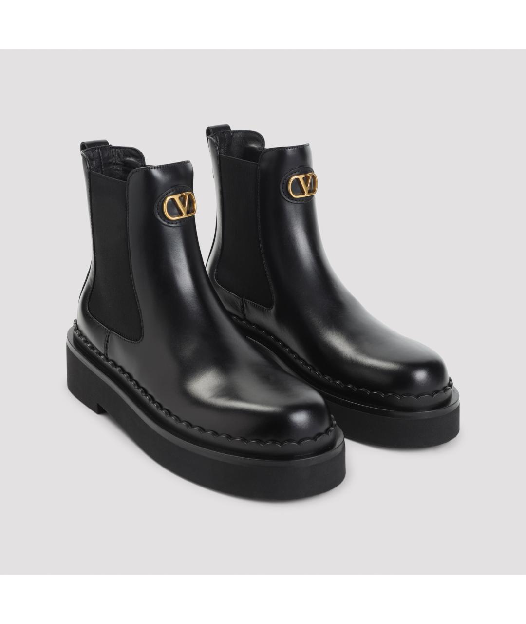 VALENTINO Черные кожаные ботинки, фото 3