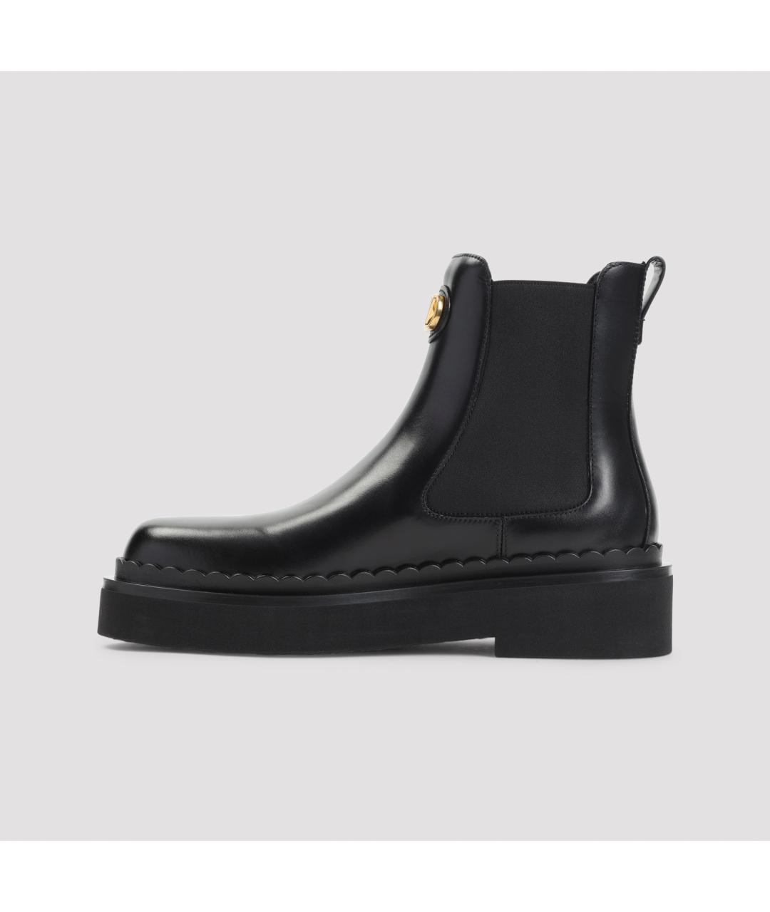 VALENTINO Черные кожаные ботинки, фото 2