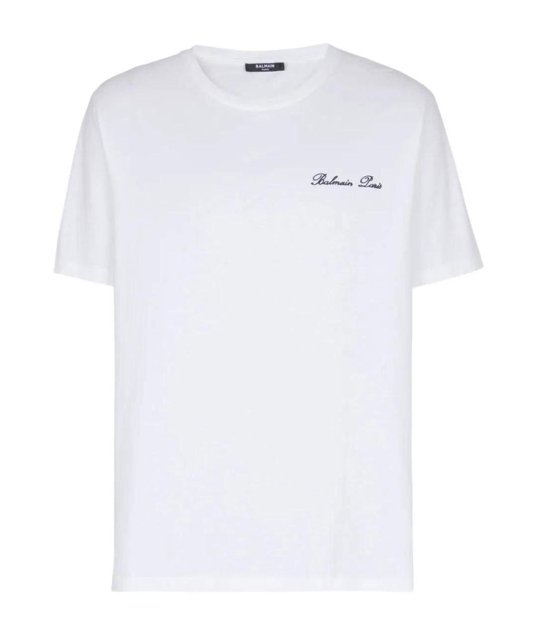 BALMAIN Белая хлопковая футболка, фото 1