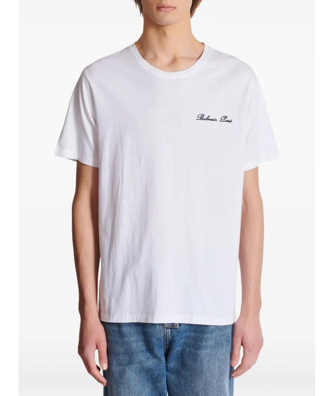BALMAIN Белая хлопковая футболка, фото 3