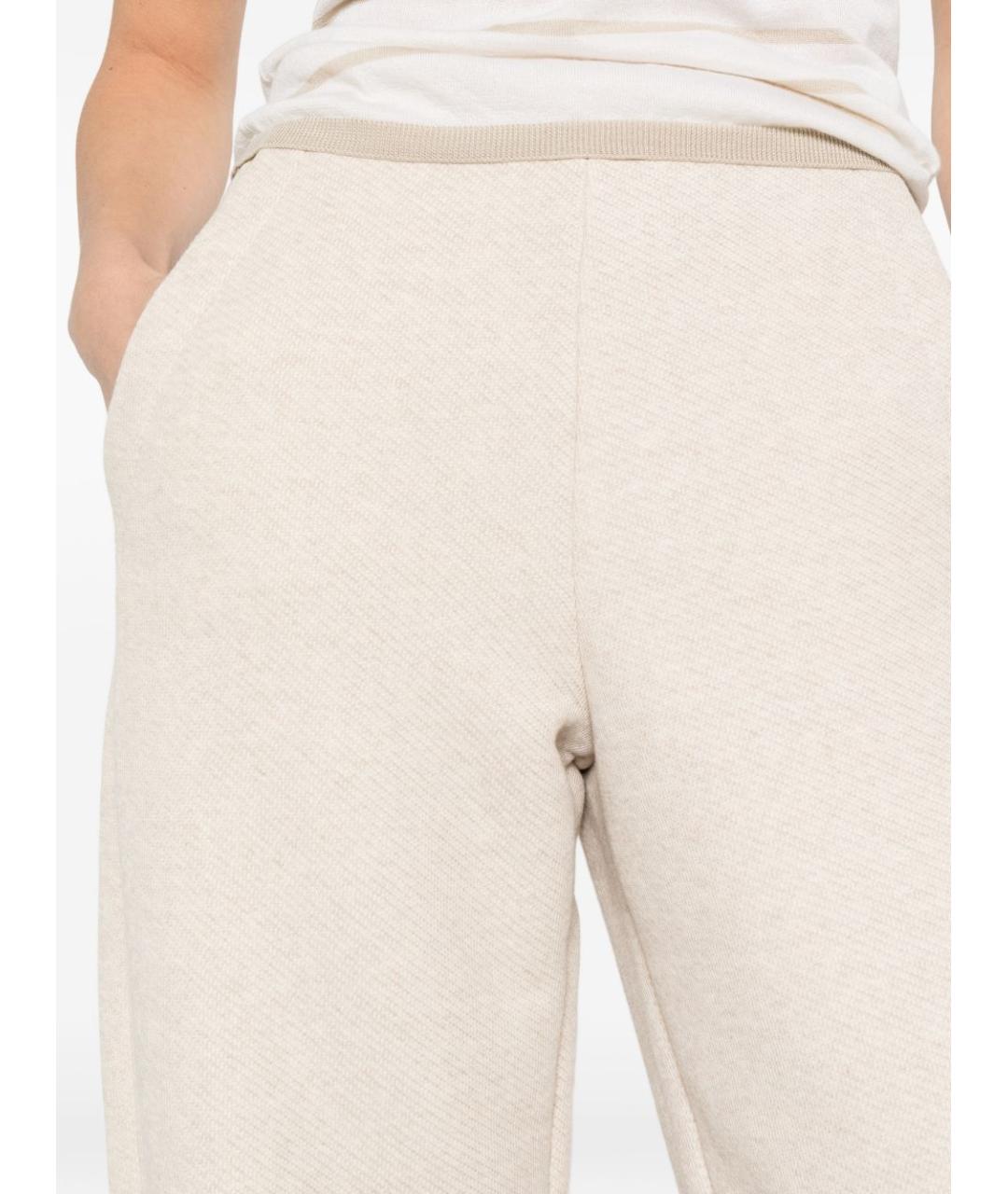 MAX MARA Белые хлопковые прямые брюки, фото 4