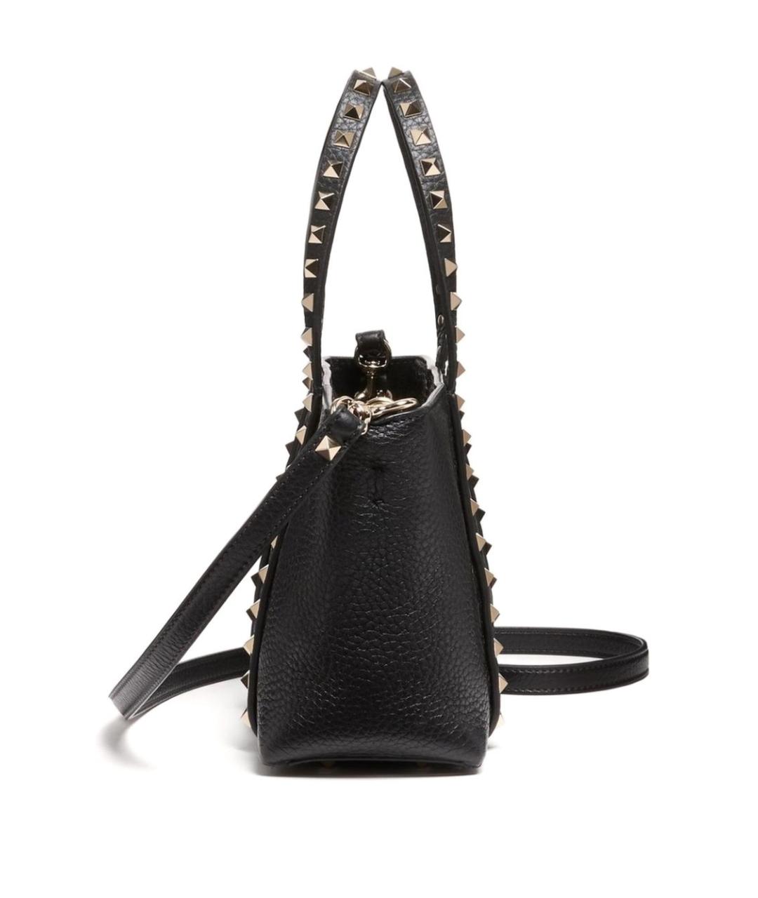 VALENTINO Черная кожаная сумка тоут, фото 2