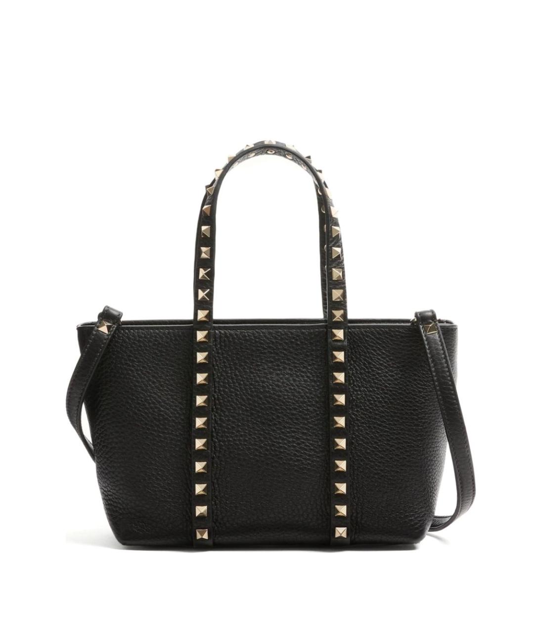 VALENTINO Черная кожаная сумка тоут, фото 1