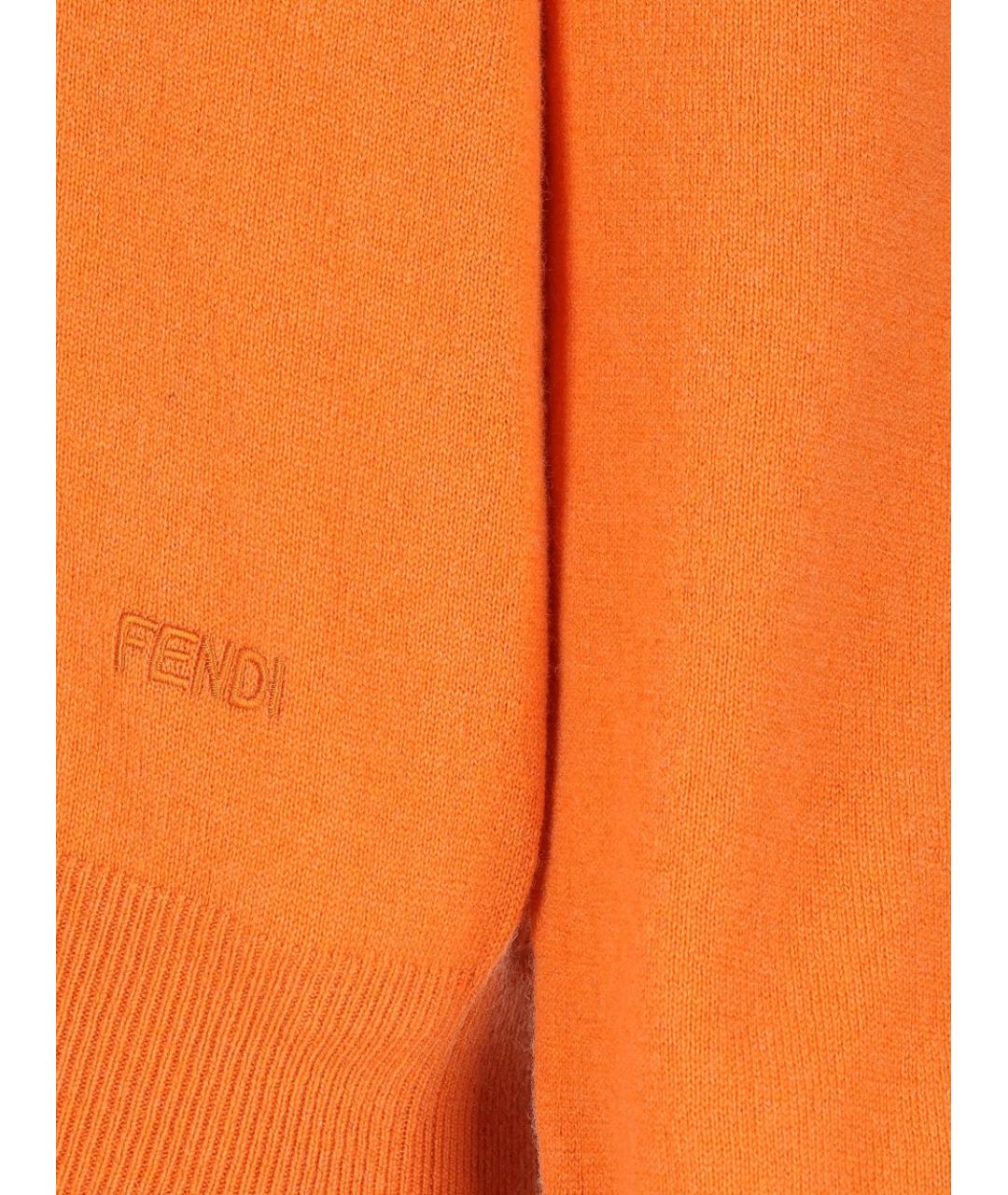 FENDI Оранжевый кашемировый джемпер / свитер, фото 4
