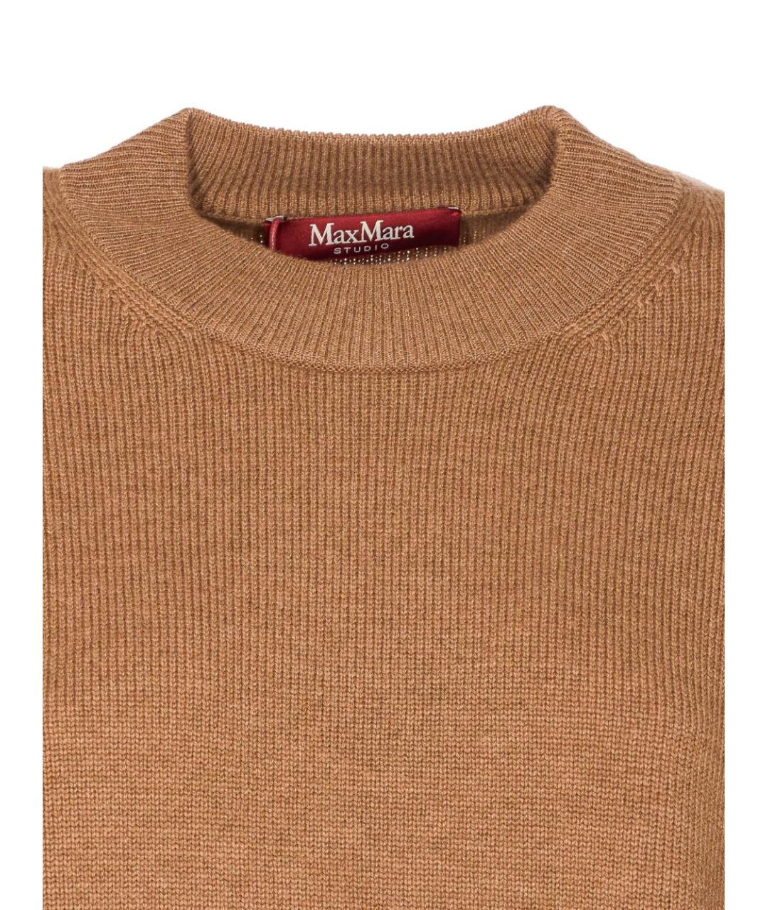 MAX MARA Коричневый кашемировый джемпер / свитер, фото 4