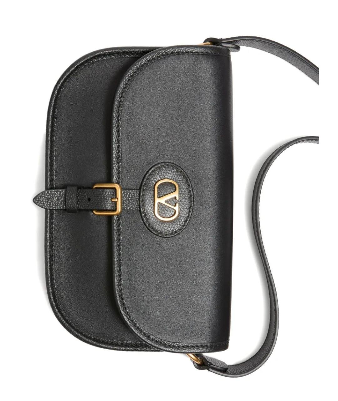 VALENTINO Черная кожаная сумка на плечо, фото 5