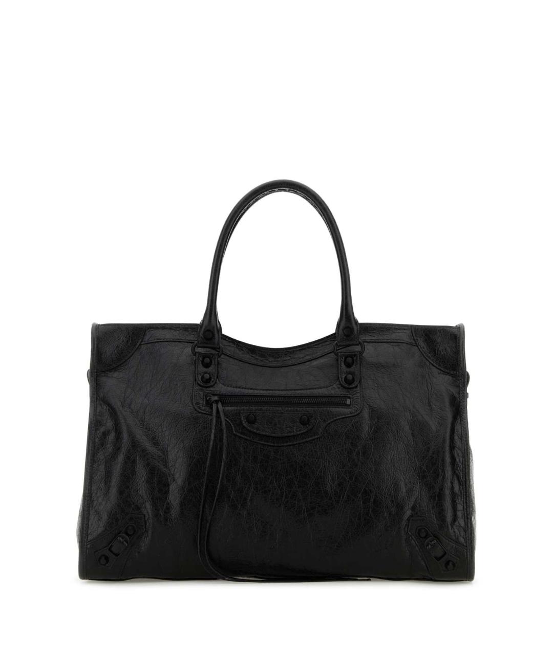 BALENCIAGA Черная кожаная сумка тоут, фото 1