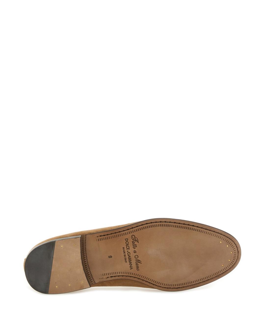 DOLCE&GABBANA Бежевые замшевые лоферы, фото 5