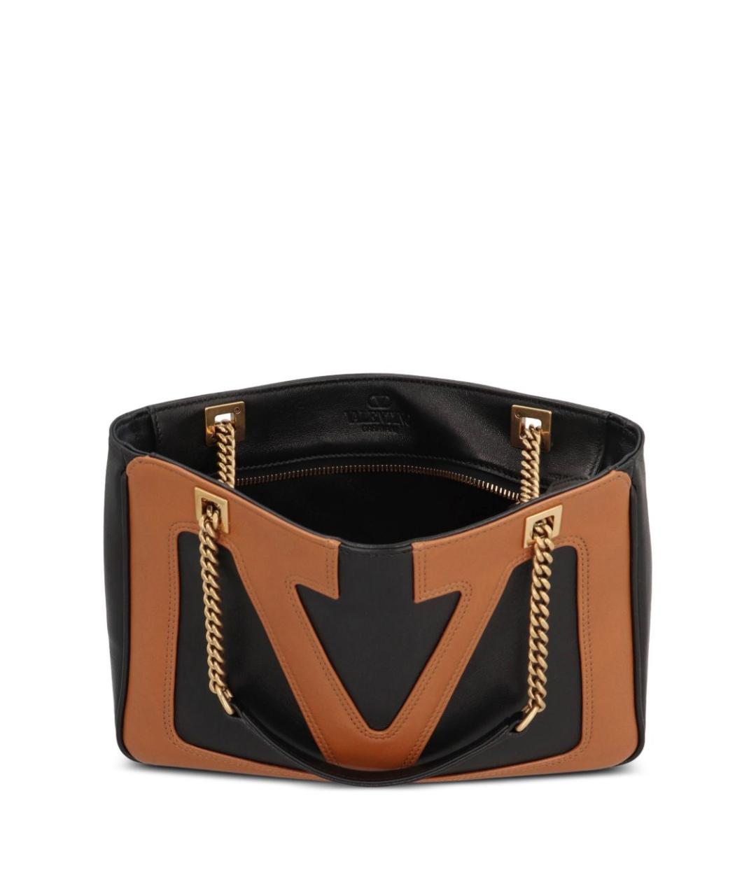 VALENTINO Коричневая кожаная сумка на плечо, фото 4