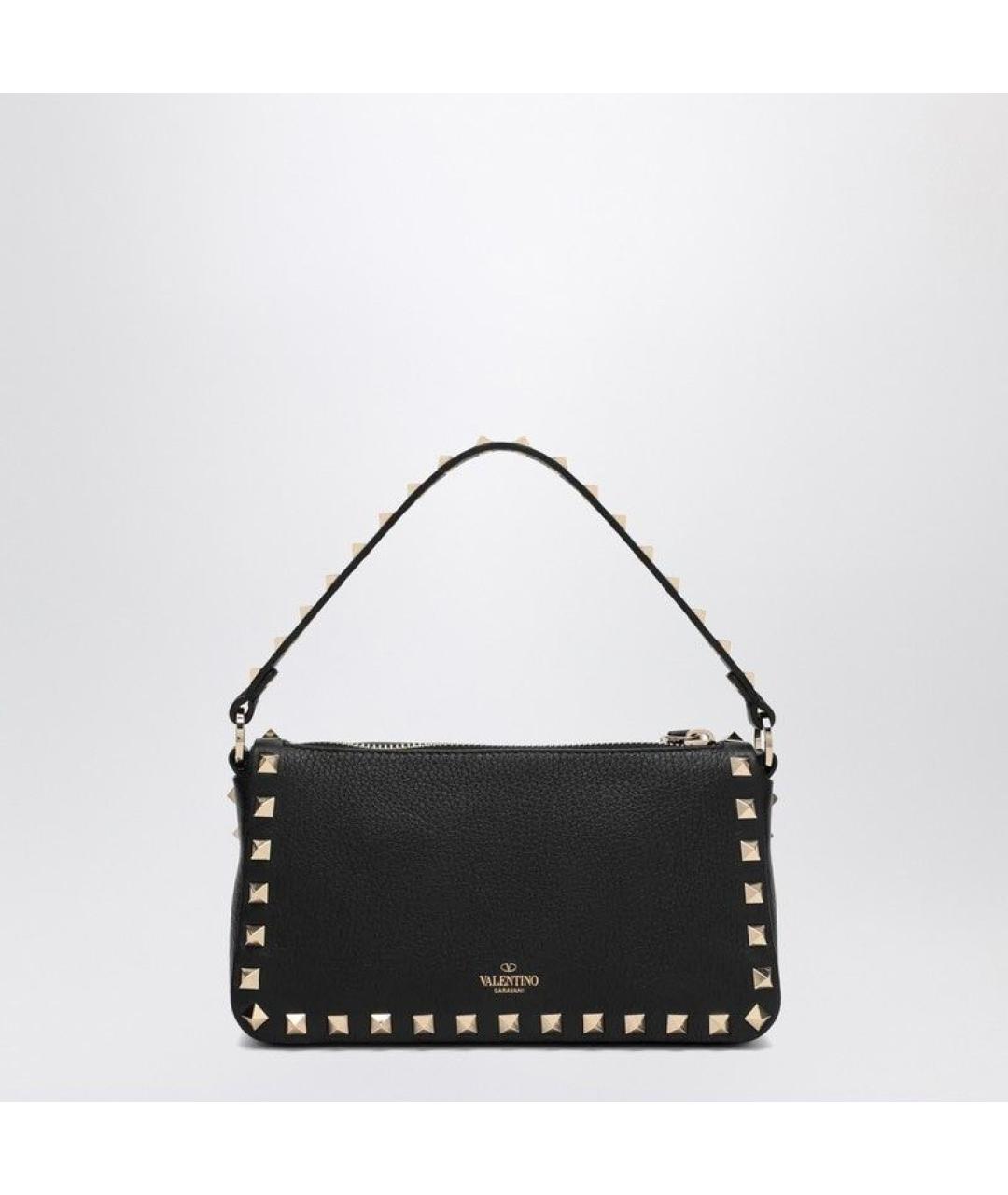 VALENTINO Черная кожаная сумка с короткими ручками, фото 2