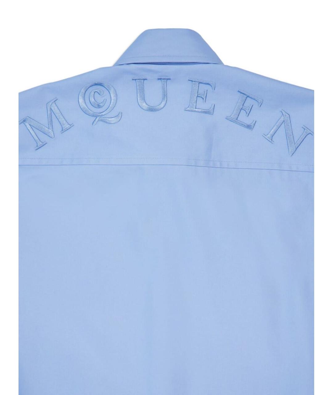 ALEXANDER MCQUEEN Синяя хлопковая кэжуал рубашка, фото 3