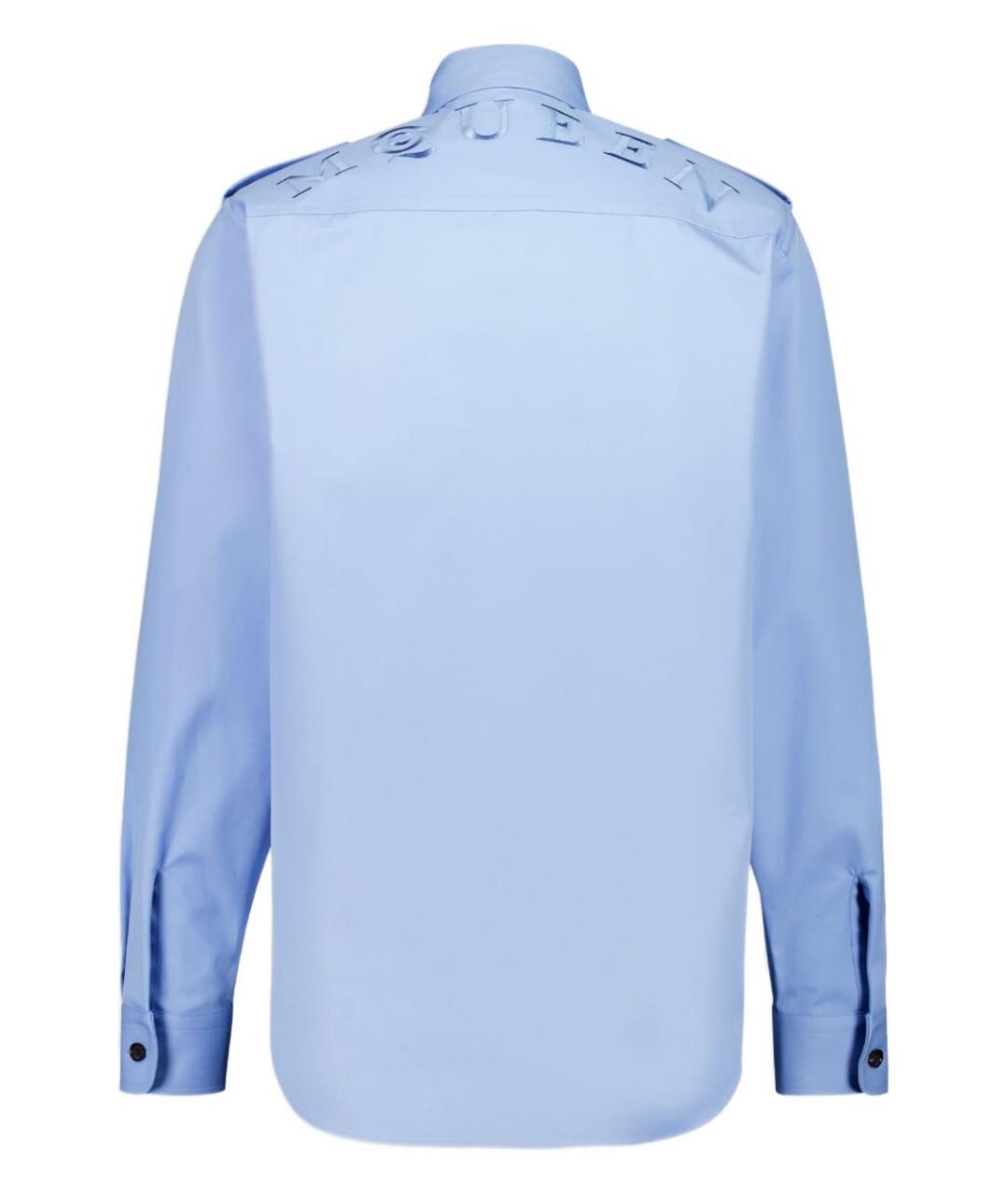 ALEXANDER MCQUEEN Синяя хлопковая кэжуал рубашка, фото 2