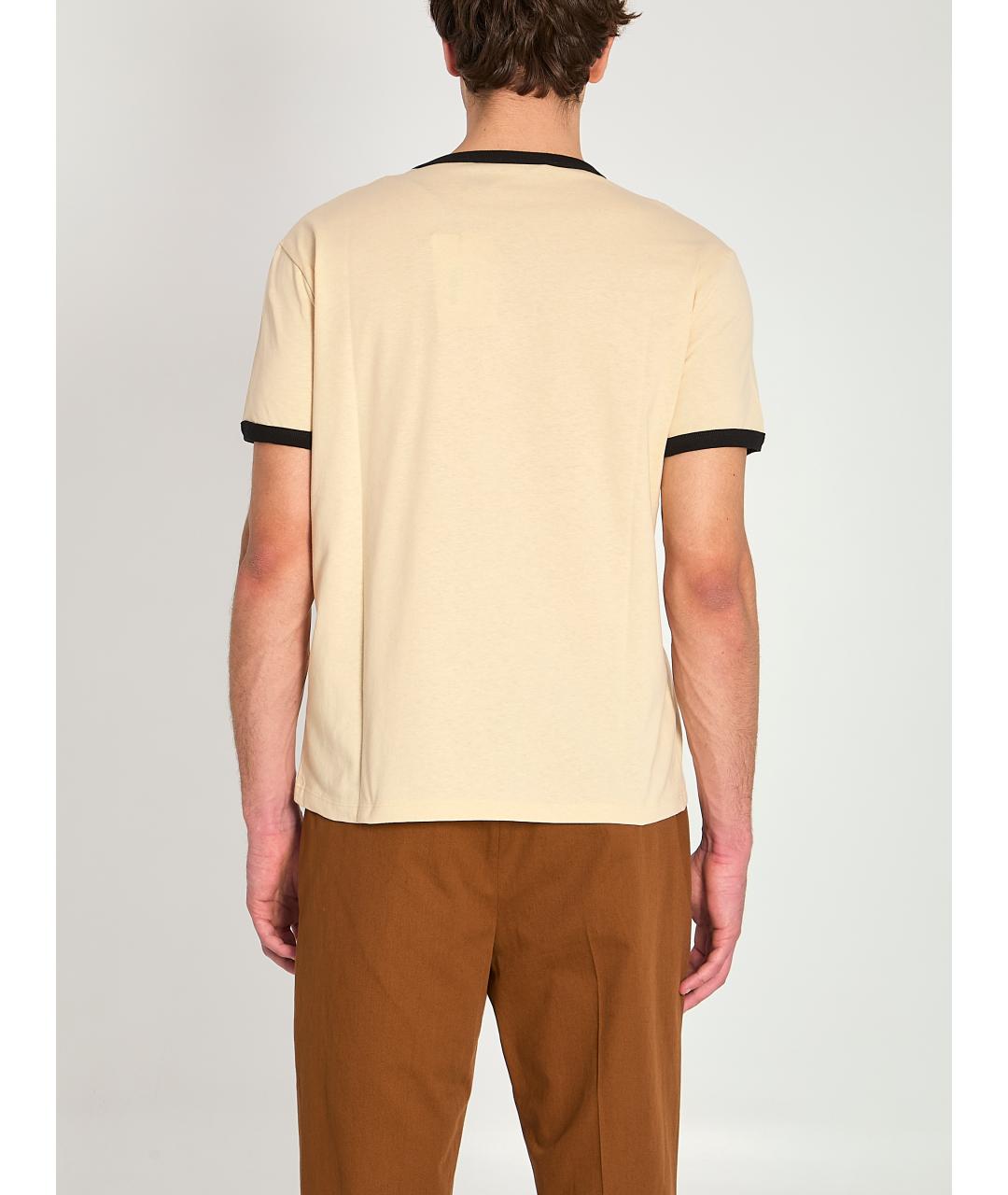 VALENTINO Бежевая хлопковая футболка, фото 4