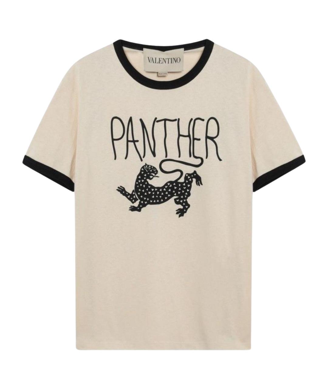 VALENTINO Бежевая хлопковая футболка, фото 1