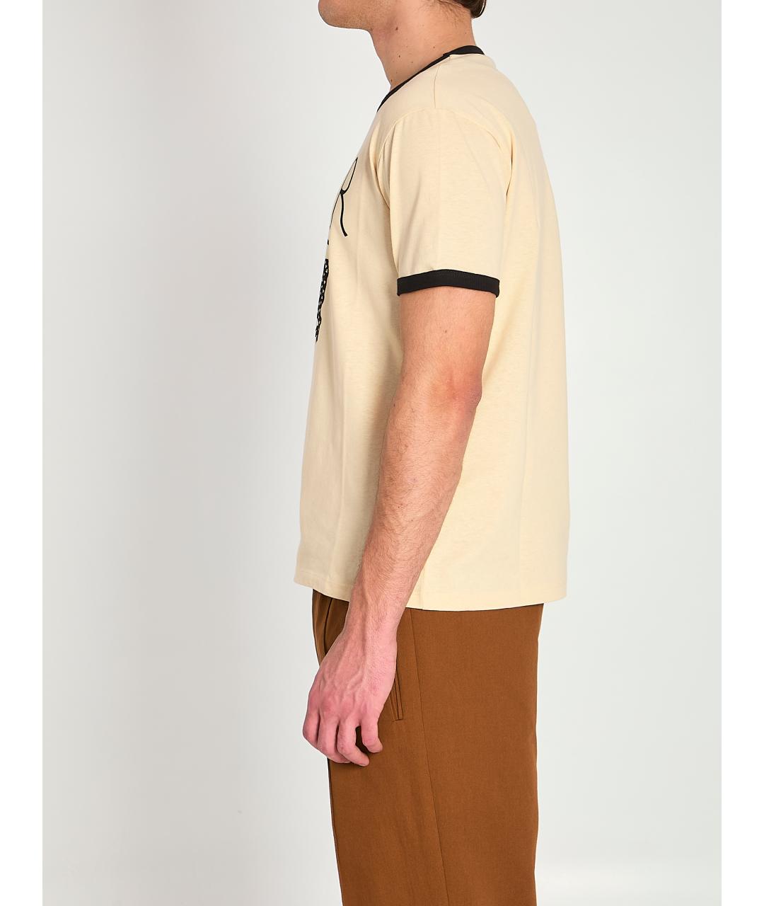 VALENTINO Бежевая хлопковая футболка, фото 3