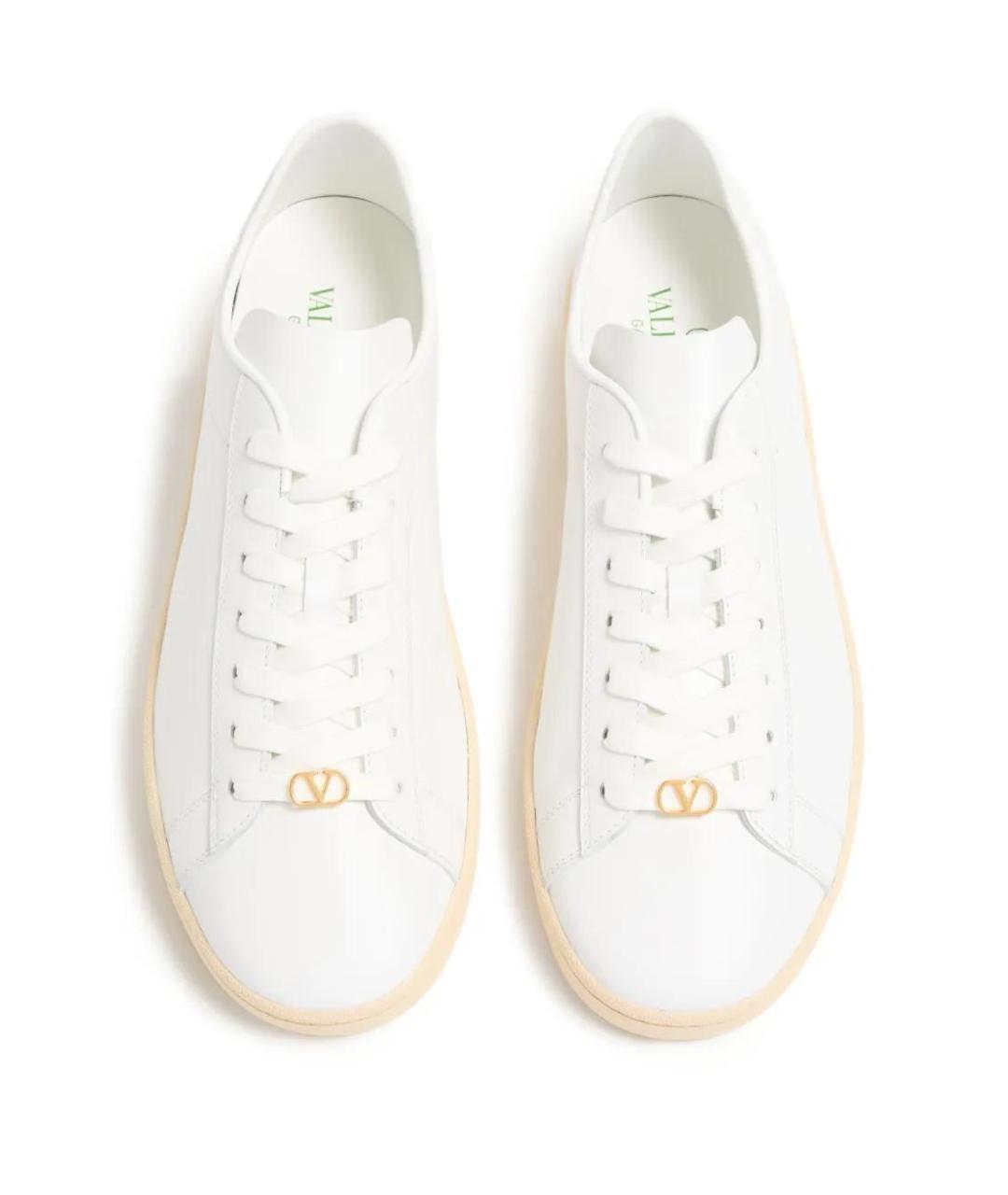 VALENTINO Белые кожаные низкие кроссовки / кеды, фото 4
