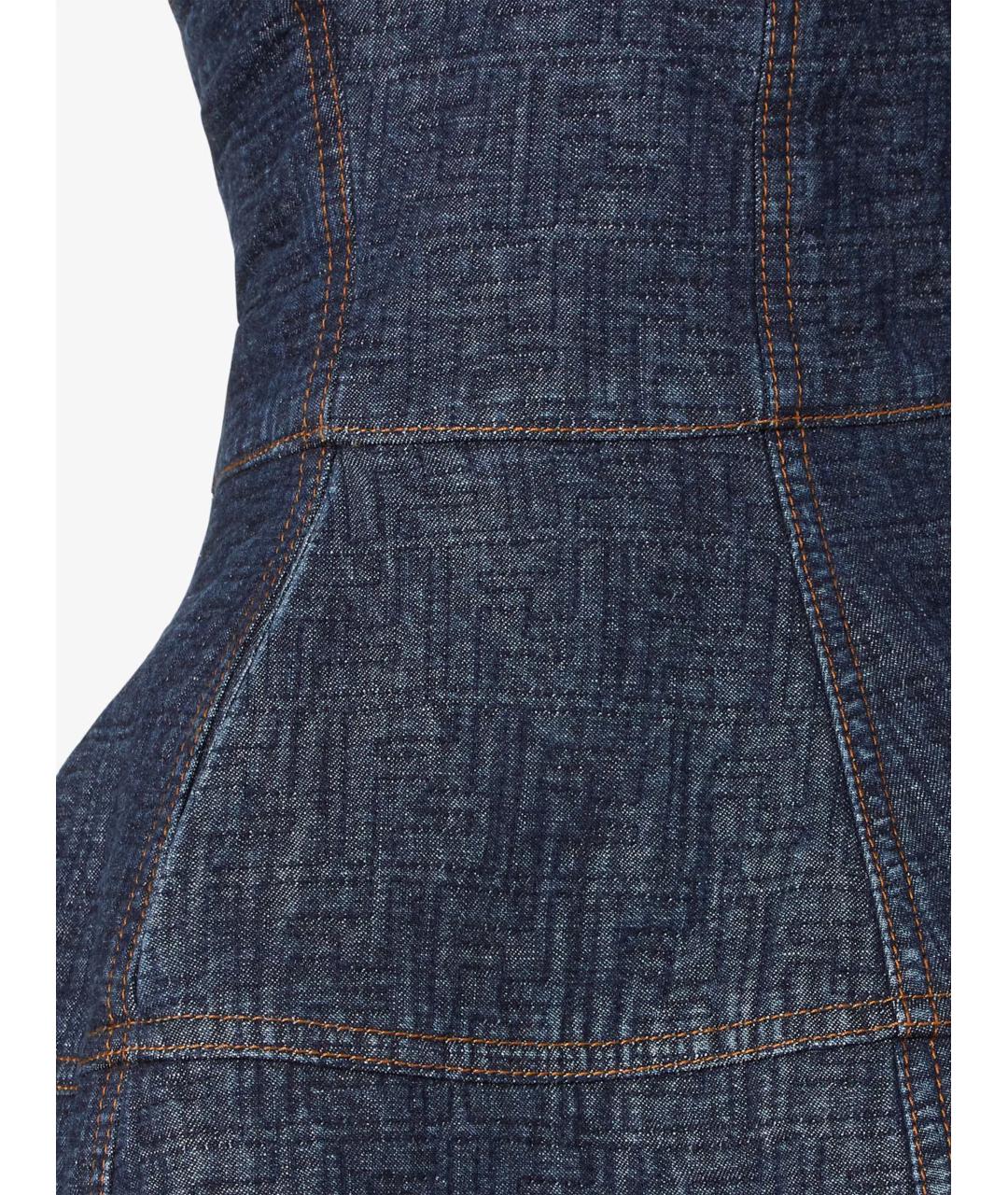 FENDI Синее хлопковое повседневное платье, фото 3