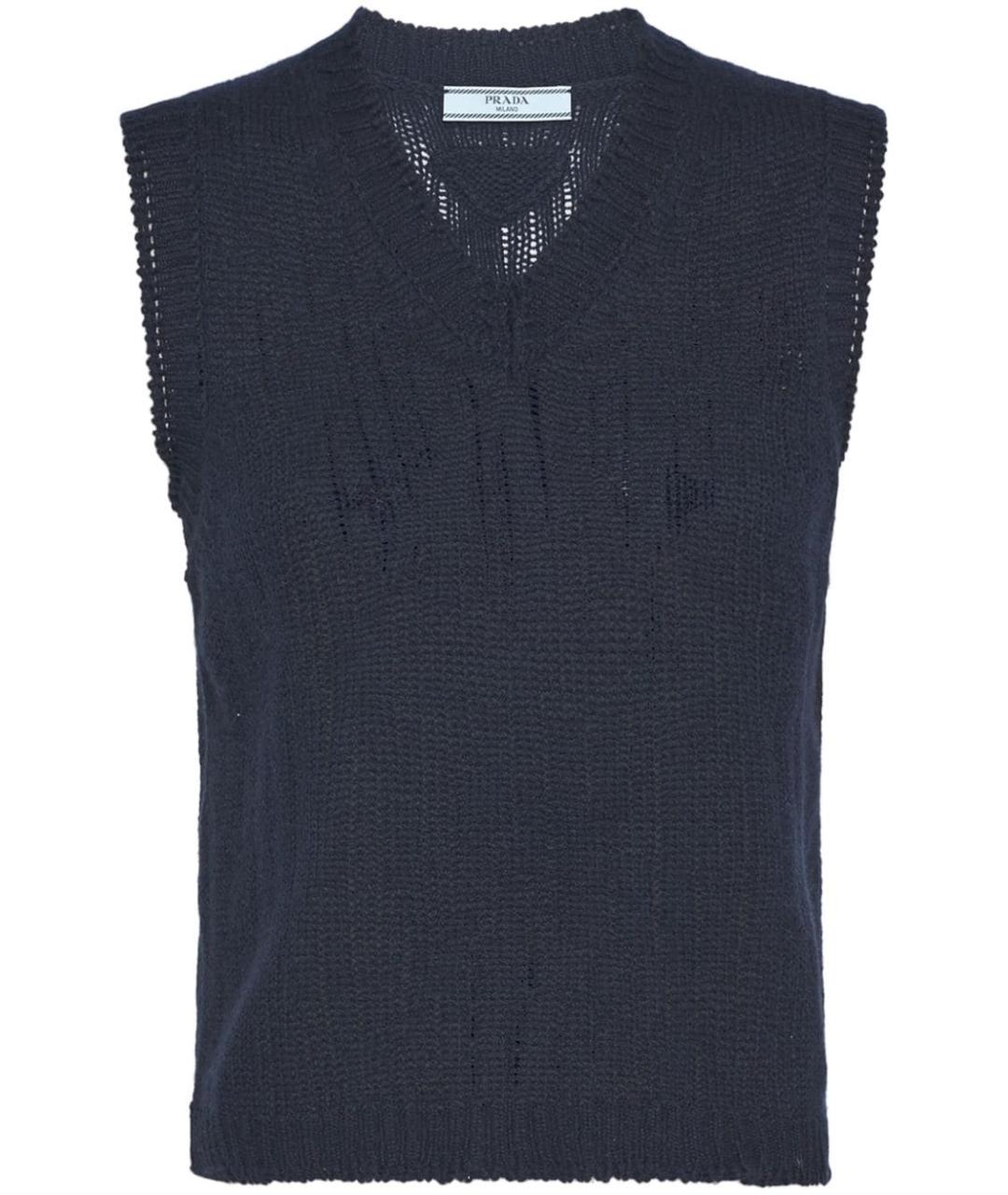 PRADA Синяя кашемировая жилетка, фото 1
