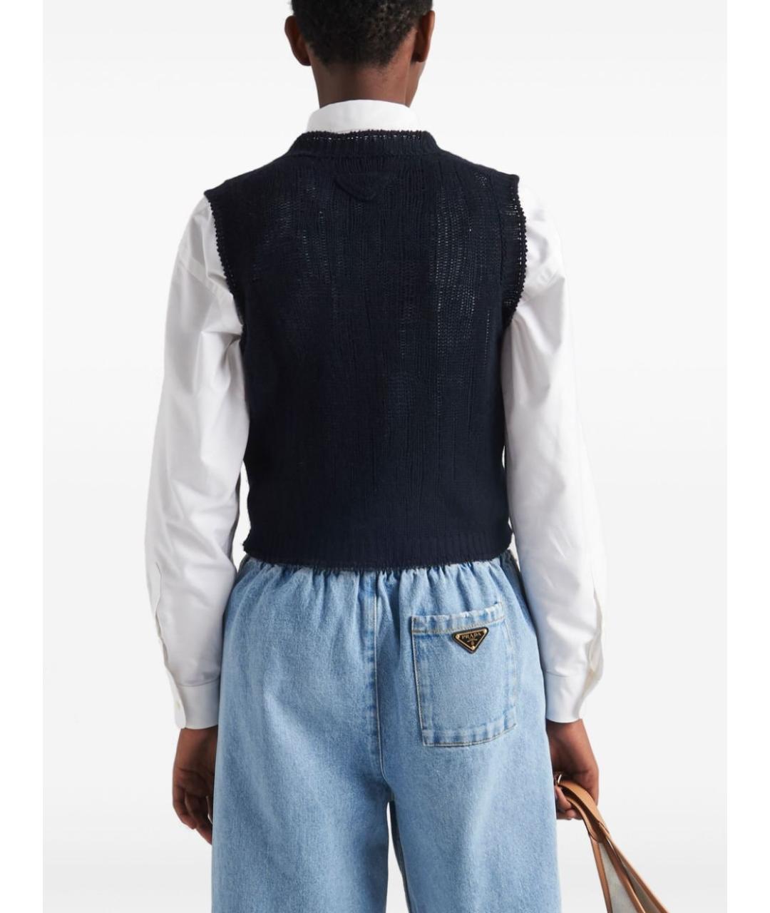 PRADA Синяя кашемировая жилетка, фото 5
